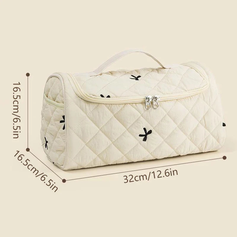 Quilted Travel Case For Cotton Hair Tools Travel Bag Hangable Storage Bags With Hanging Hook Qme
