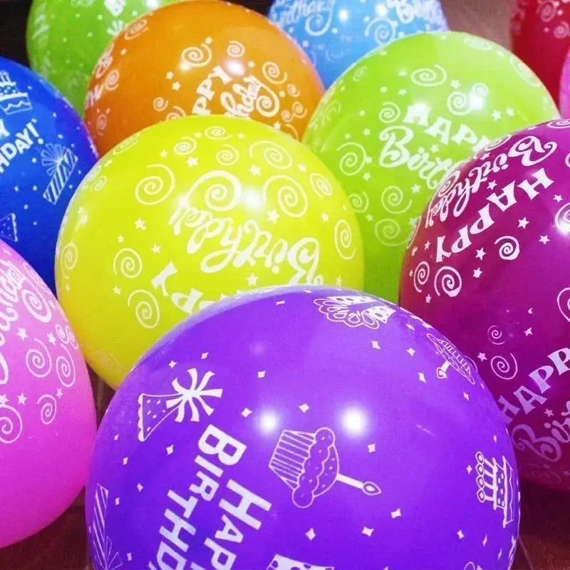 Digital Birthday Balloon Letter Printed Happy Latex Party Scene Decor Qme