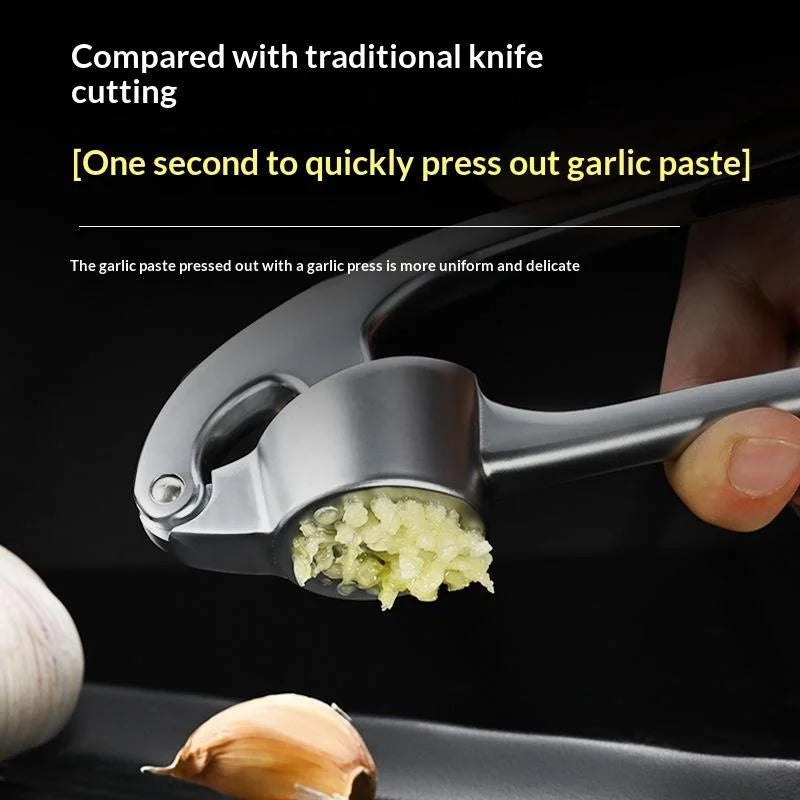 Zinc Alloy Garlic Press Peeler Cleaning Brush Rust Resistant Home Qme