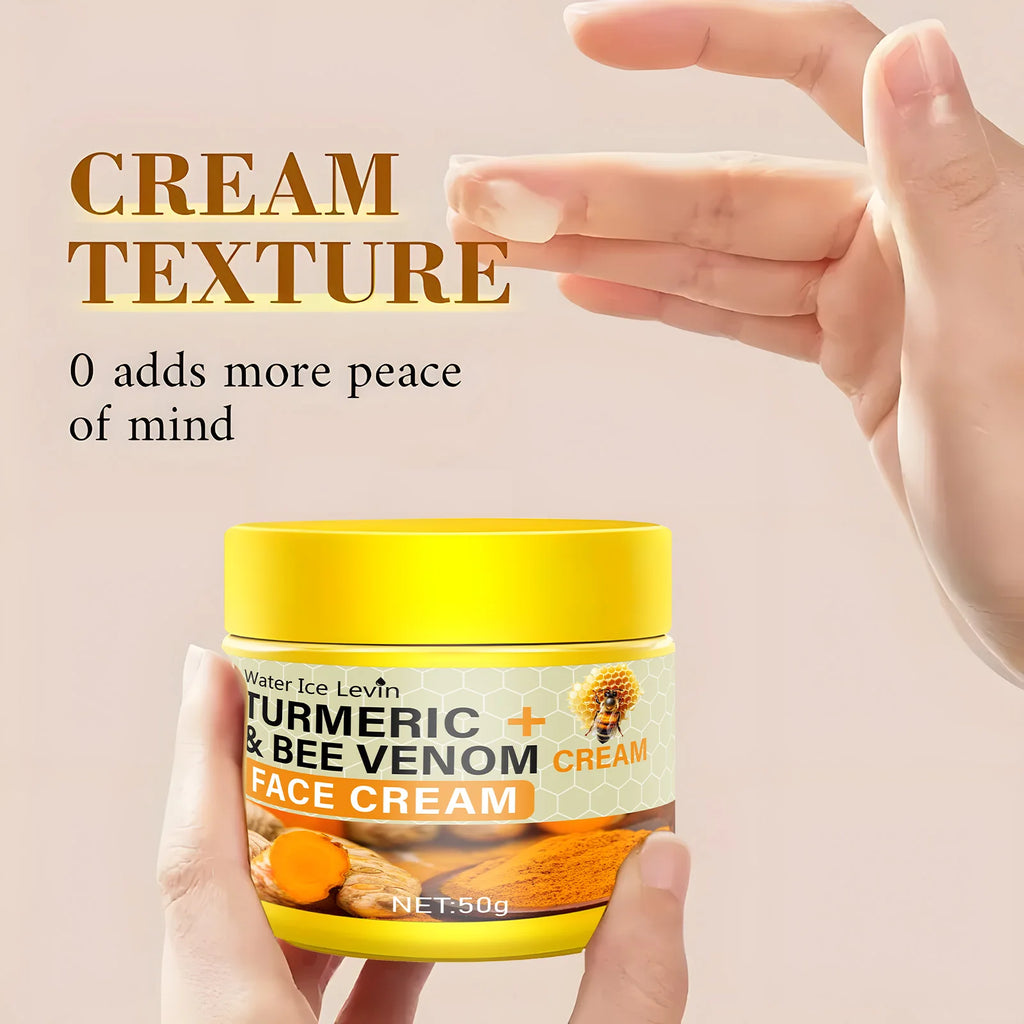 Turmeric & Bee Venom Cream with Collagen and bee Venom Facial Moisturizer for deep nourishing dry and rough skin Qme