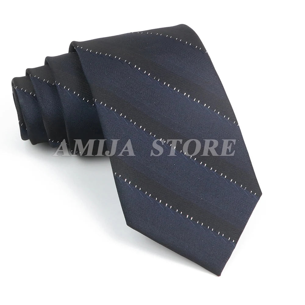 Tie Men Gravatas Wholesale Fashion Woven Luxury Necktie Dark Grey Dot