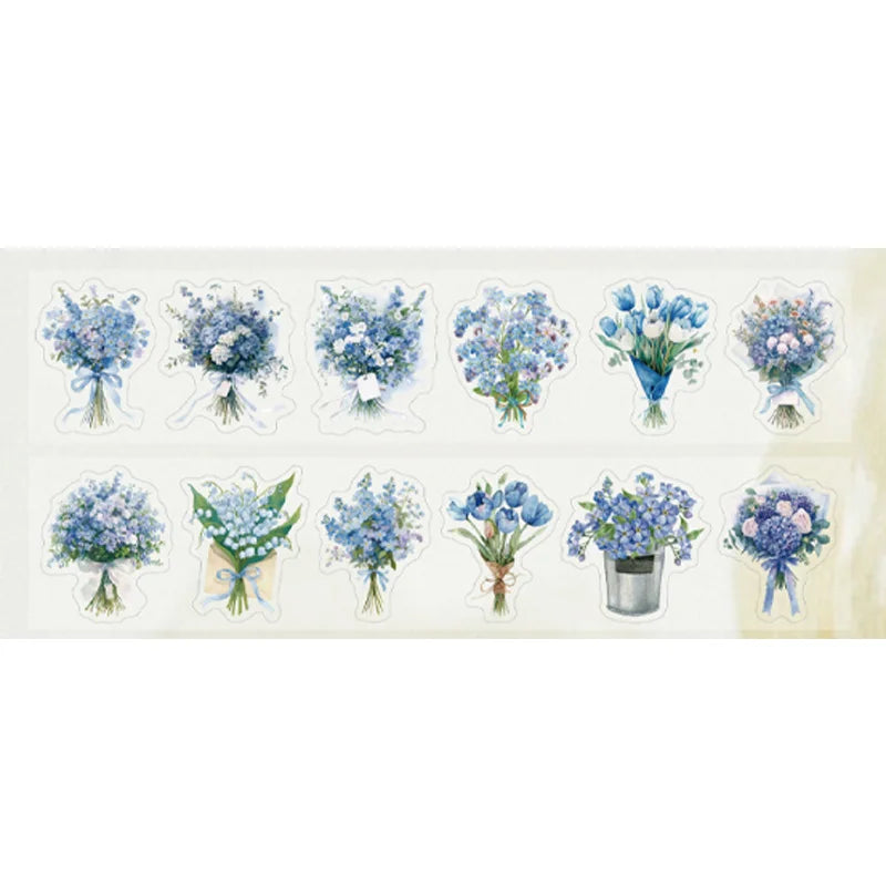 Stickers Tape 40mm*2m Bouquet Bouquet Die-Cut Tape Scrapbooking Stationery DIY & Handbook Mobile Phone Case Notebook Decoration Qme 1
