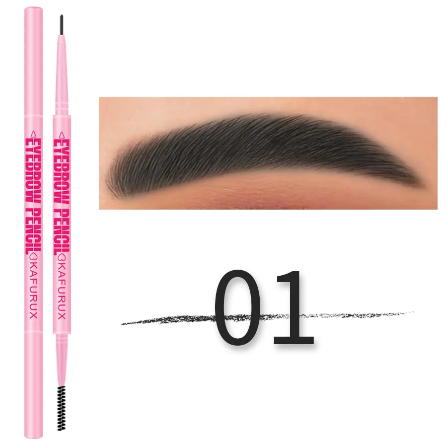 6 Colors Ultra-fine Double Headed Rotable Eyebrow Pencil Eye Korean Qme 01