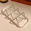 Stainless Steel Soap Box Creative Wave Shaped Soap Box Toilet Soap Storage Drain Rack Household Bathroom Storage Rack Soap Box Qme B