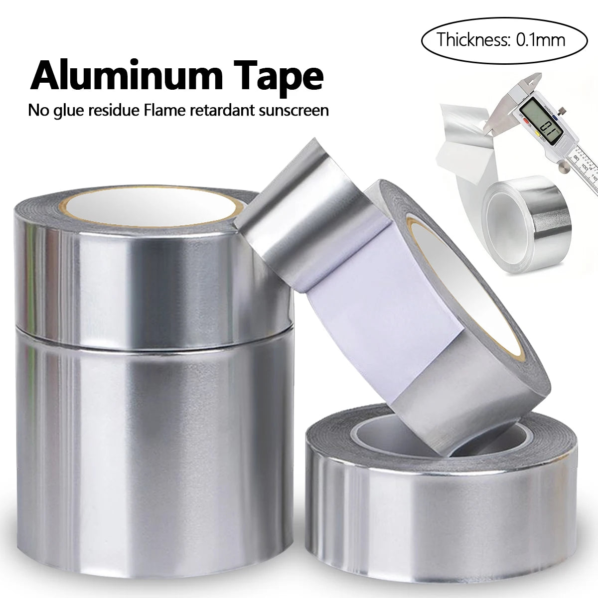 High-Quality Aluminum Foil Tape, High-Temperature Aluminum Foil Tape for Pipes And HVAC, Fire Resistant High Temperature Sticker Qme