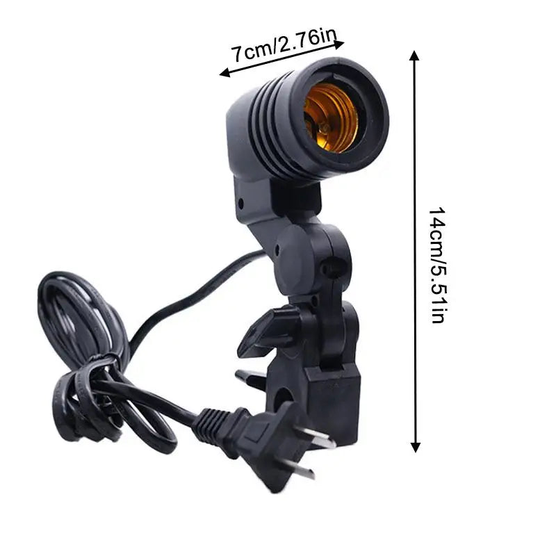 1 8M Cable Cord E27 Socket Softbox Photographic Light Lamp Bulb Base Qme