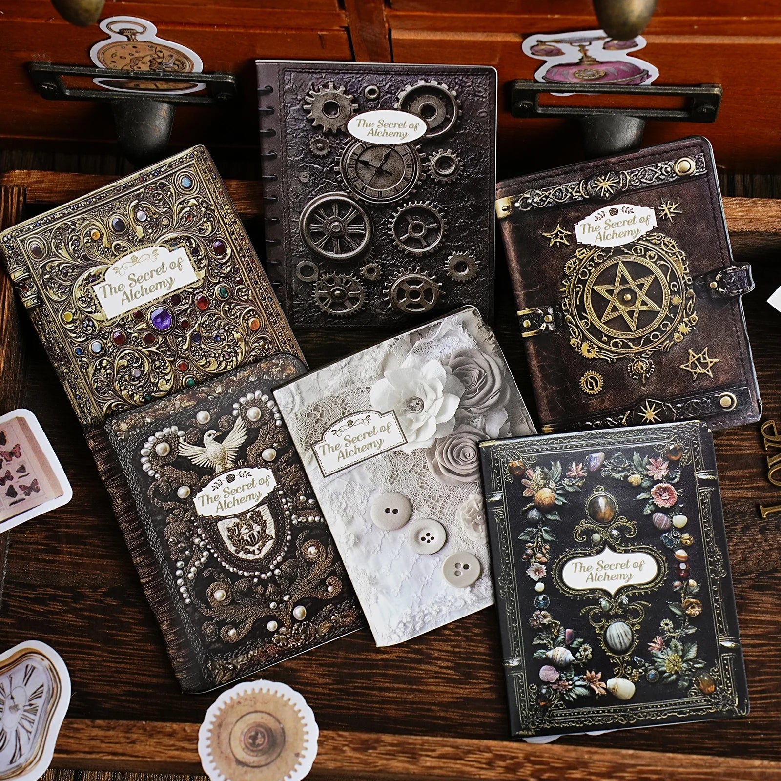 50 Sheets/Bag Vintage Retro Steampunk Birds Stickers Pack DIY Scrapbooking Journal Decals for Phone Case Notebook Decoration Qme