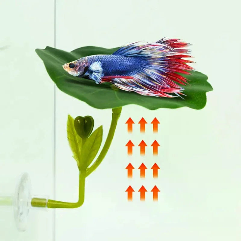 1 Pc Green Leaf Hammock For Betta Fish Stress-Reducing Aquarium-Safe Decor With Suction Cup For Fish Tank Fake Plants Decoration Qme