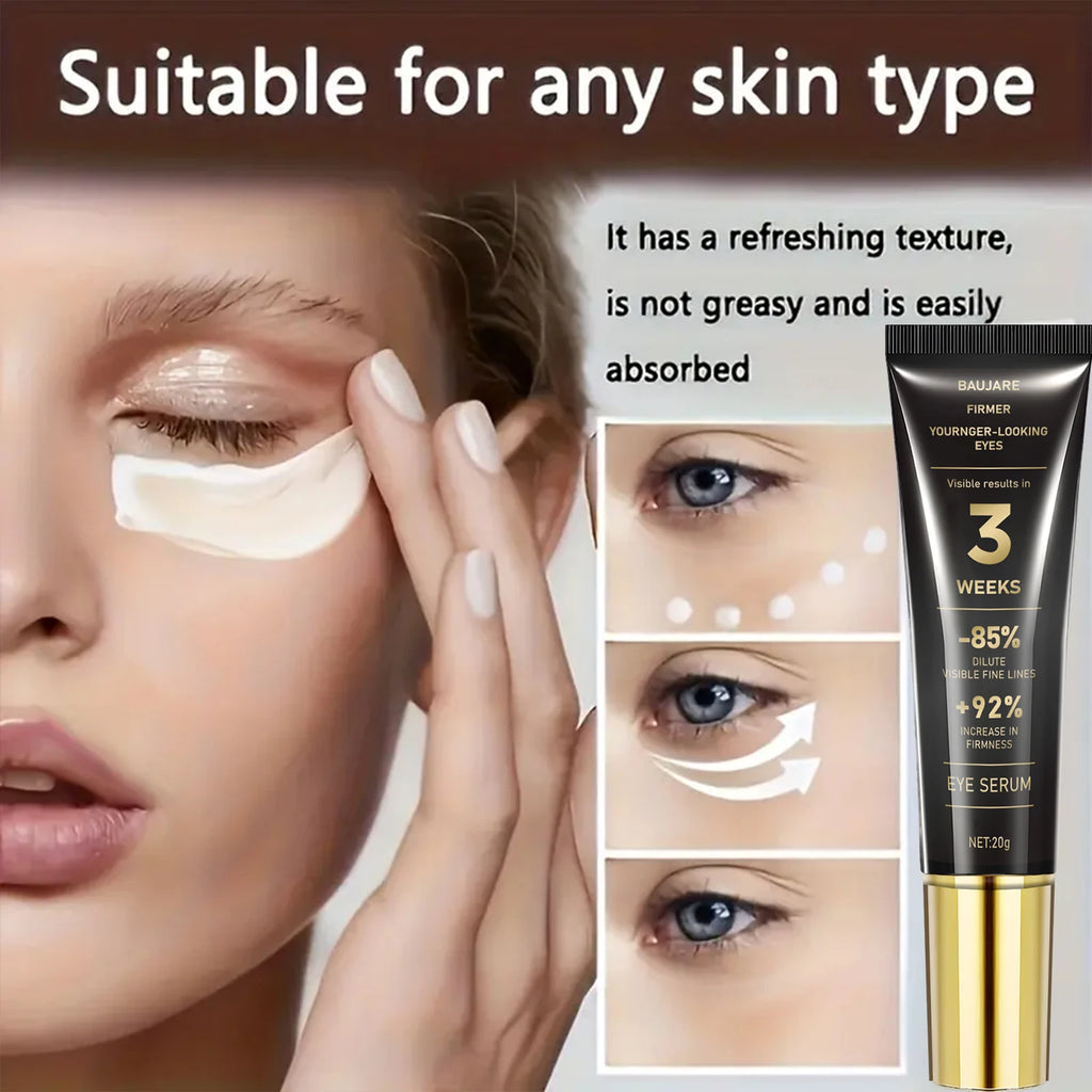 Retinol & Caffeine Eye Serum - Lifts, Brightens & Smooths with Hyaluronic Acid, Collagen & Bee Venom for Elastic, Youthful Eyes Qme