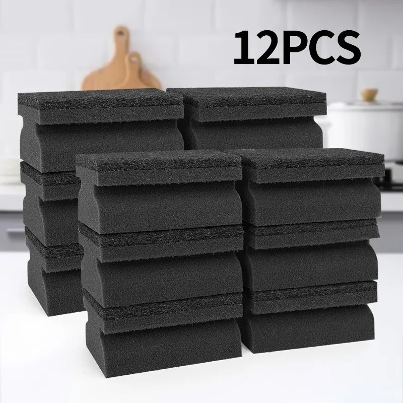 12pcs Black Kitchen Workman Sponge Cleaning, Enhanced Thick Design, Durable, Highly Absorbent, Strong Cleaning Tool Qme 12pcs