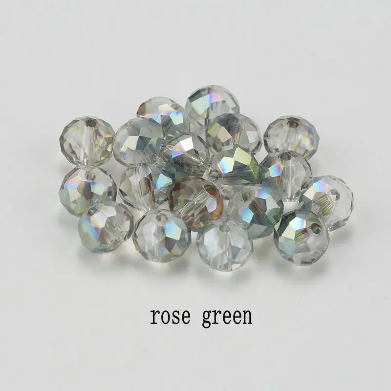 4mm glass beads plated Color faceted round crystal beads Jewelry beads for bracelet necklace Jewelry making DIY 150pcs Qme rose green 4mm-150pcs