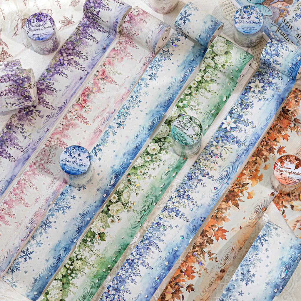 1 Roll Floral Tassel Theme Washi Tape for DIY Journal, Photo Frame Collage, Scrapbook Material, Phone Case Decoration Qme