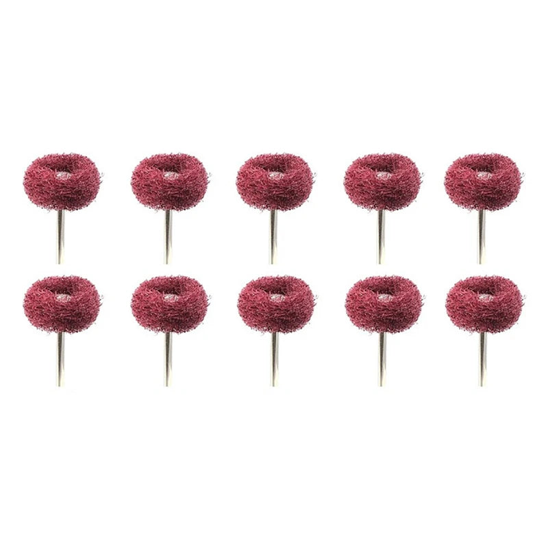 10/20pcs Mini Drill Abrasive Brush Nylon Buffing Polishing Wheel Dremel Rotary Hand Tool Accessories Set Rust Remover Qme 10pcs Red