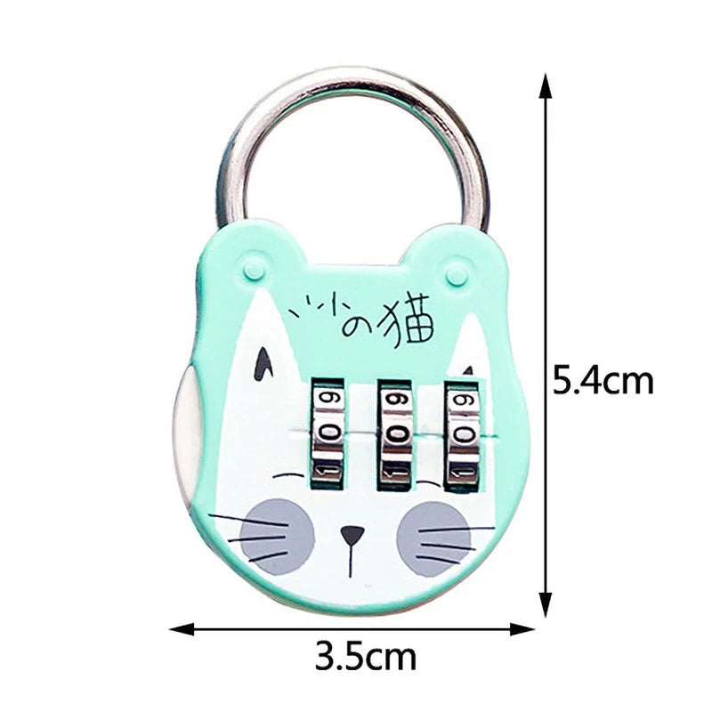 Cute Cat Code Number Lock Anti-theft Strength Accurate Mini Luggage Qme