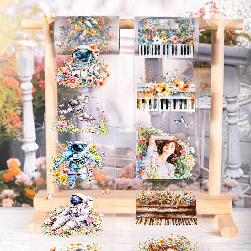 60mm*2m Floral PET Masking Tape DIY Scrapbooking Journal Planner Notebook Phone Case Decoration Spring Flower Craft Gift Supplie Qme