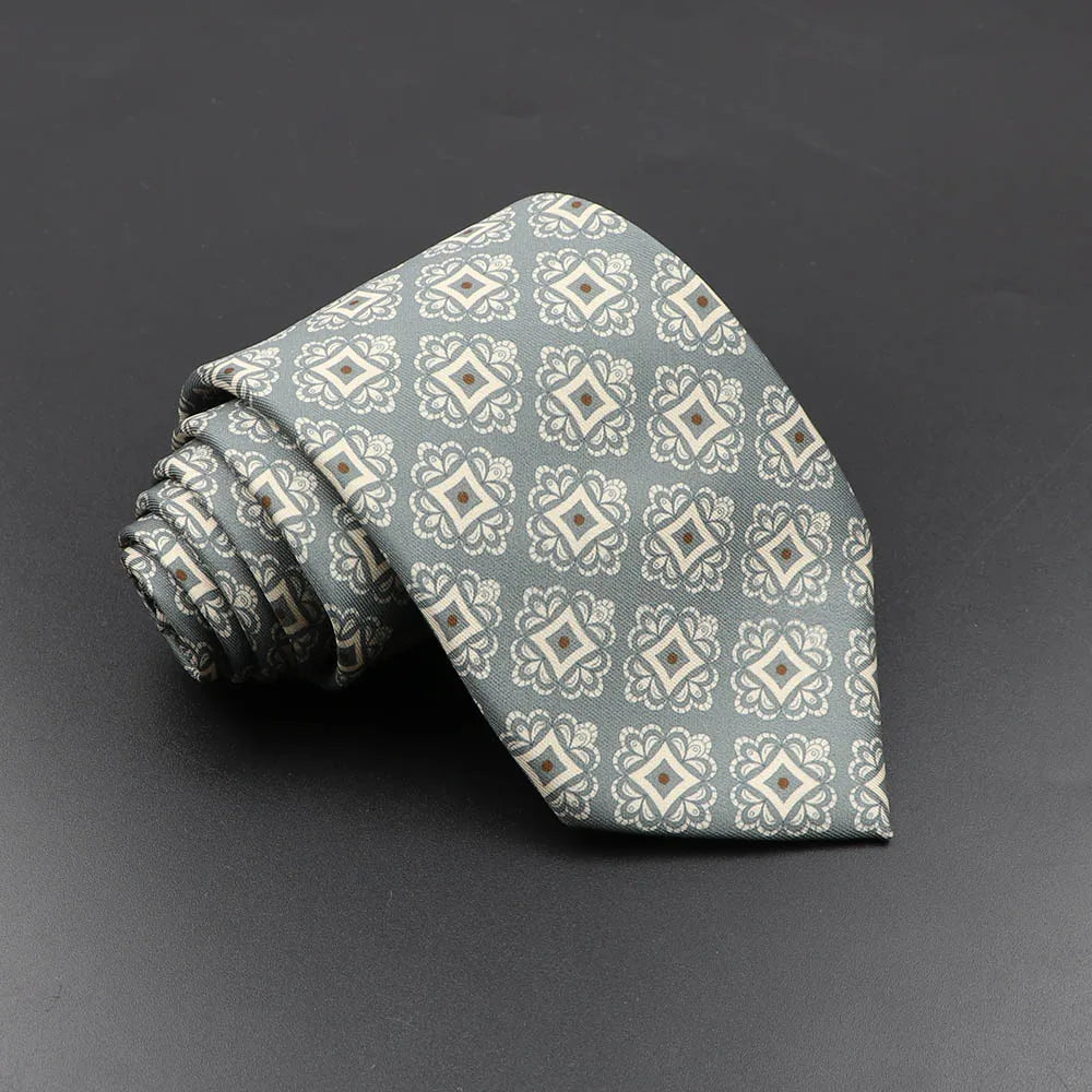 Men's Fashion Silk Tie Soft Novelty Necktie Blue Green Orange Ties