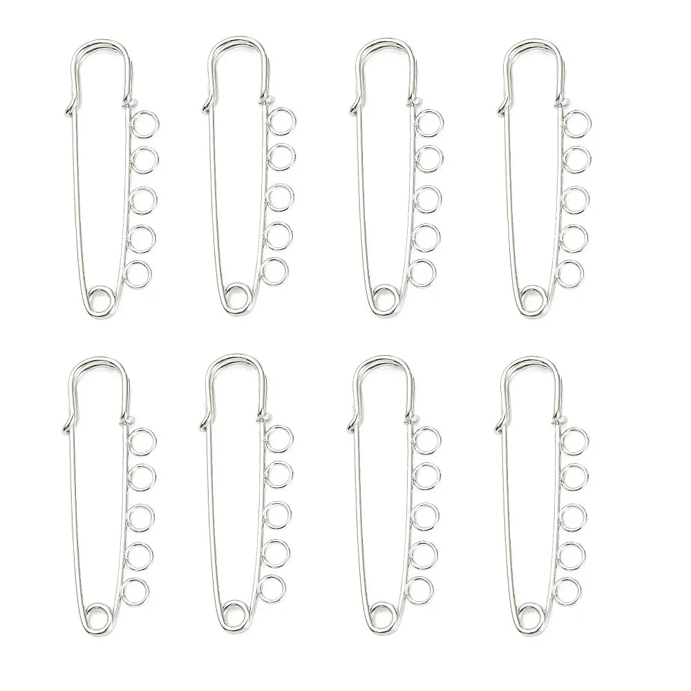PandaHall 10pcs Iron Safety Brooch Findings Kilt Pins, Platinum Finish 50x16.5x4.5mm for DIY Jewelry Making Craft Supplies Qme