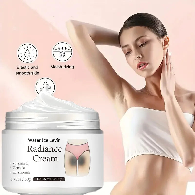 50g of Radiance Cream - Contains Vitamin C, for Private Areas, Underarms, Joints, Improves the Appearance of Melanin, and Illuminates the Skin Inside the Buttocks and Thighs Qme