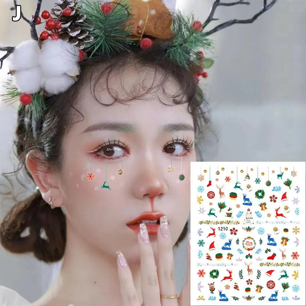 Face And Eye Makeup Stickers Christmas Face Snowflake Stickers 5D Witte Sneeuwvlok Ronde Tattoo Oogschaduw Stickers Qme J CN