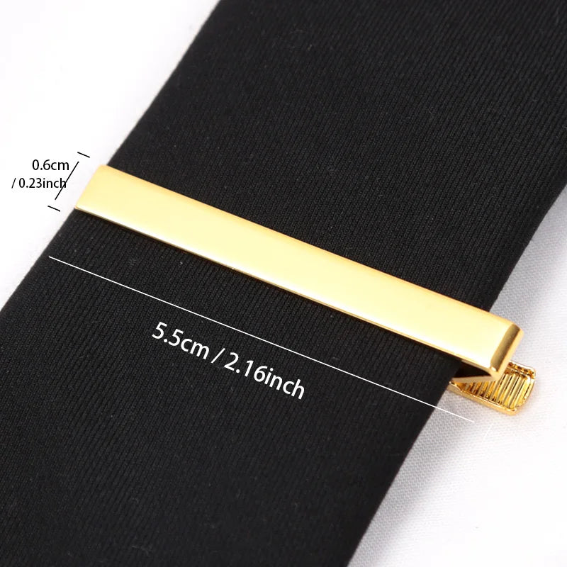 Tie Clips Gold Fashion Ties Men Gifts Metal Simple Bar Clasp Qme A1