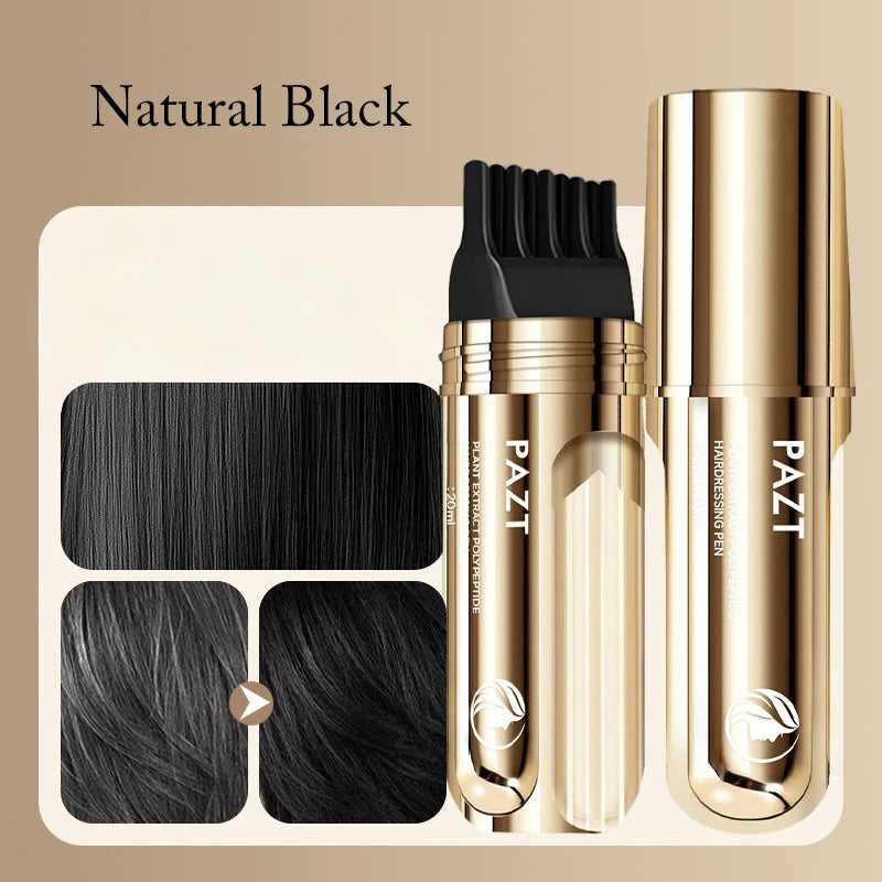 Hair Pen One-swipe Black Dye Comb Instant Gray Root Coverage Qme 01Natural Black
