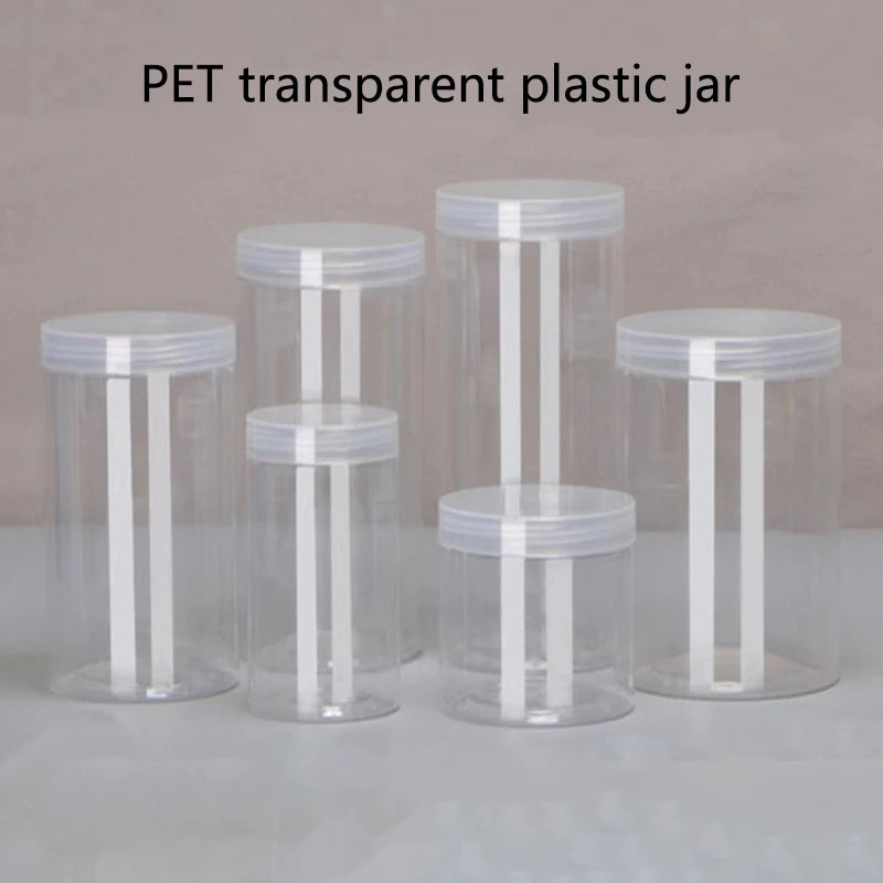 Clear Sealed Tank Jar Lid Circular Storage Bucket Cans Nut Qme