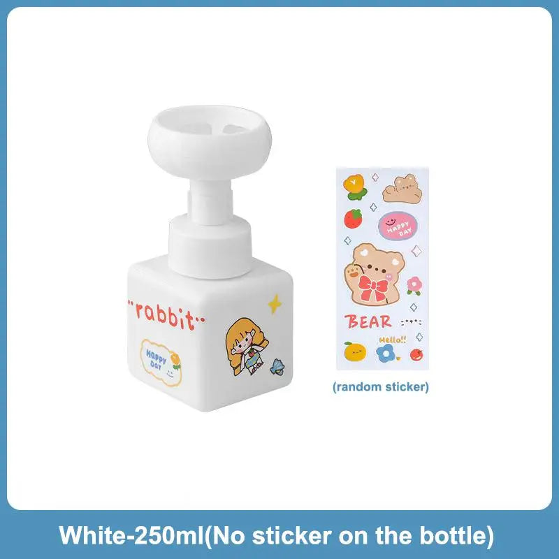 250 Flower-shaped Foam Pump Dispenser Square Plastic Bottle Hand Soap Qme 250ml White
