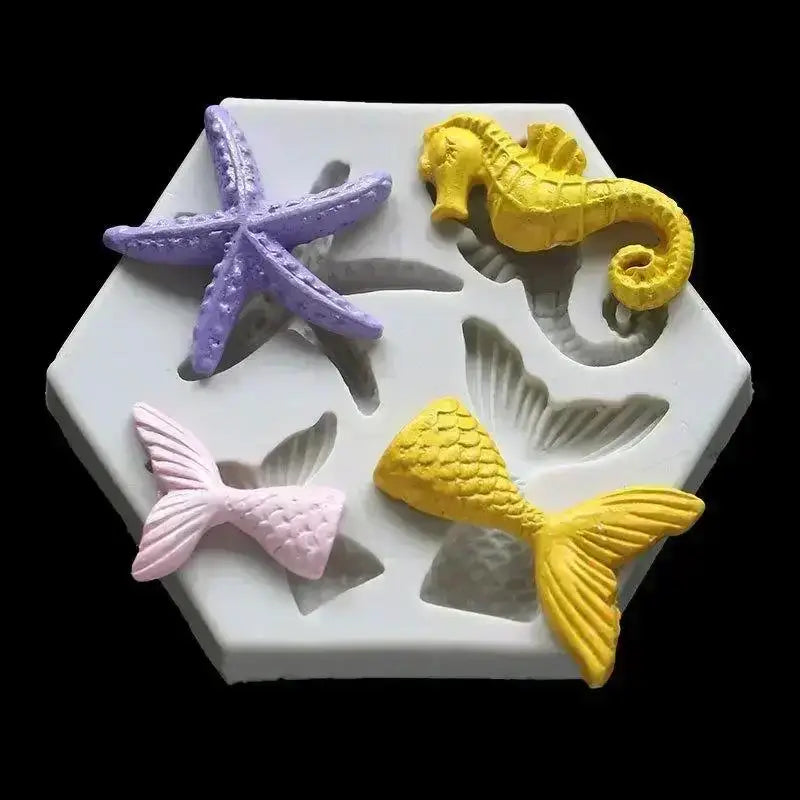 Silicone Handmade Molds Mermaid Fish Tail Marine Life Fondant Qme