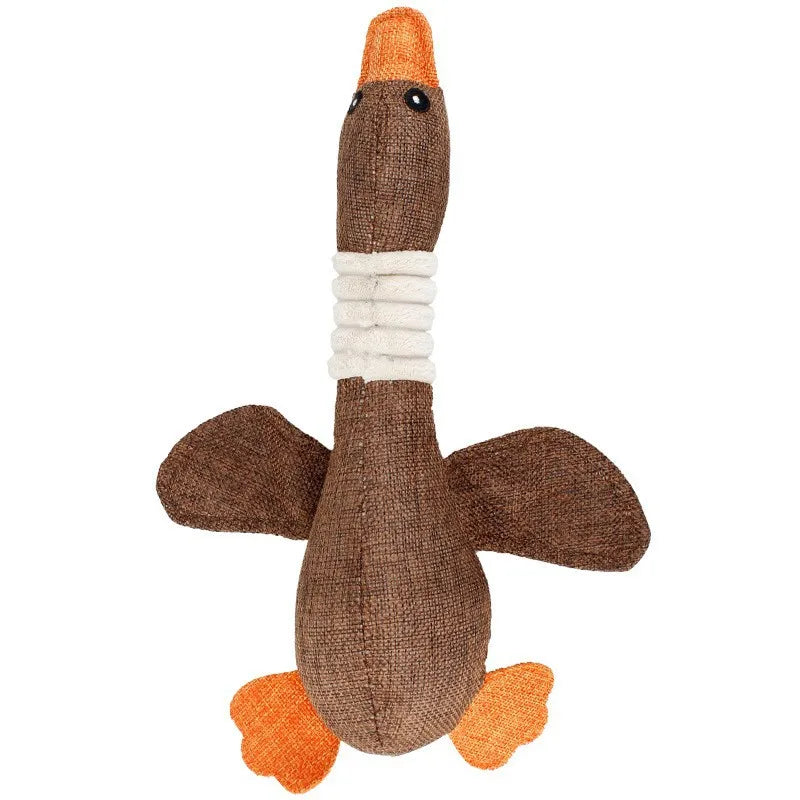 Dog Chew Toys Pet Wild Goose Stuffed Plush Puppy Squeaky Dog Toy Small And Medium Dogs Pet Grinding Toys Sound Geese Gnawing Toy Qme M Brown