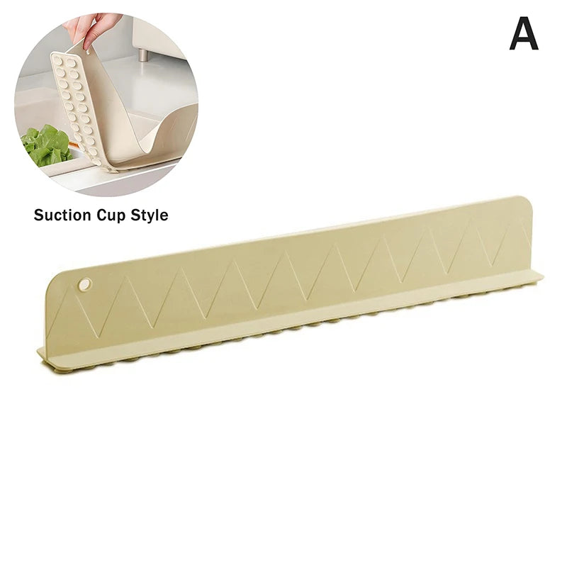 1 PCS Silicone Sink Splash Guard With Suction Cup Sink Baffle Splash Guard Splash Protector For Kitchen Island And Bathroom Qme A Beige