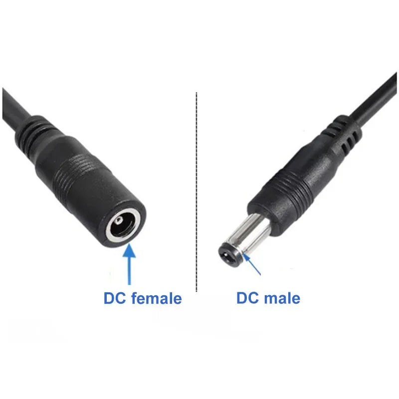 3pcs USB 2.0 male to 2 way DC male Female Male Splitter Cable 22awg 3A plug 5.5x2.5mm Power supply Cord adapter Connector Qme