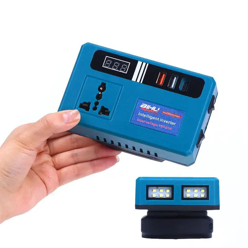 LED Mini Intelligent Inverter Power Converter Portable 120W 21V Lithium Battery Inverter With 3 USB Ports Qme