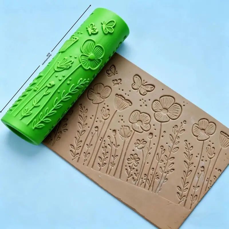 Floral Butterfly Texture Polymer Clay Roller Ceramic Seamless Escape Tool For DIY Creative Making Mold Qme A3