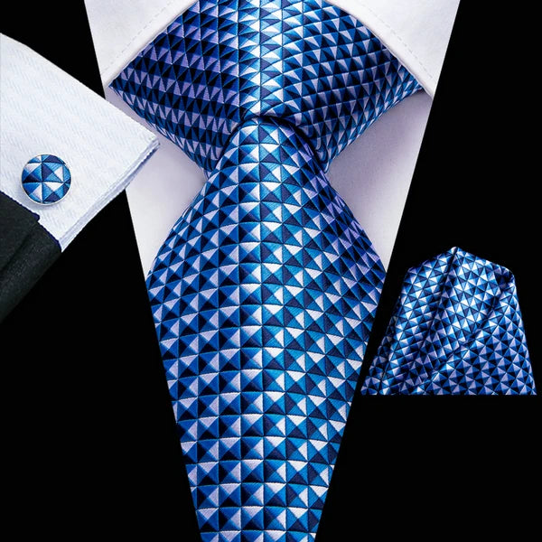 Tie Men 3-Piece Wedding Accessories Cufflinks Pocket Handkerchief Qme DPTH-LDSN3366