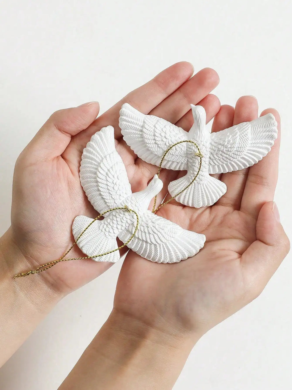Decoration Double Pigeon Statue Pendant Creative Home Festival Resin Qme