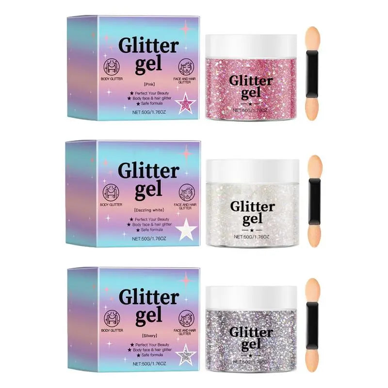 Eye Glitter Nail Hair Body Face Gel Natural Glitter Makeup Eye Glitter Face Body Lip Glitter Eyeshadow Polarizing Stage Makeup Qme