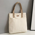 Women's Tote Bag Canvas Sewing Thread Large Capacity Advanced Sense Qme WHITE