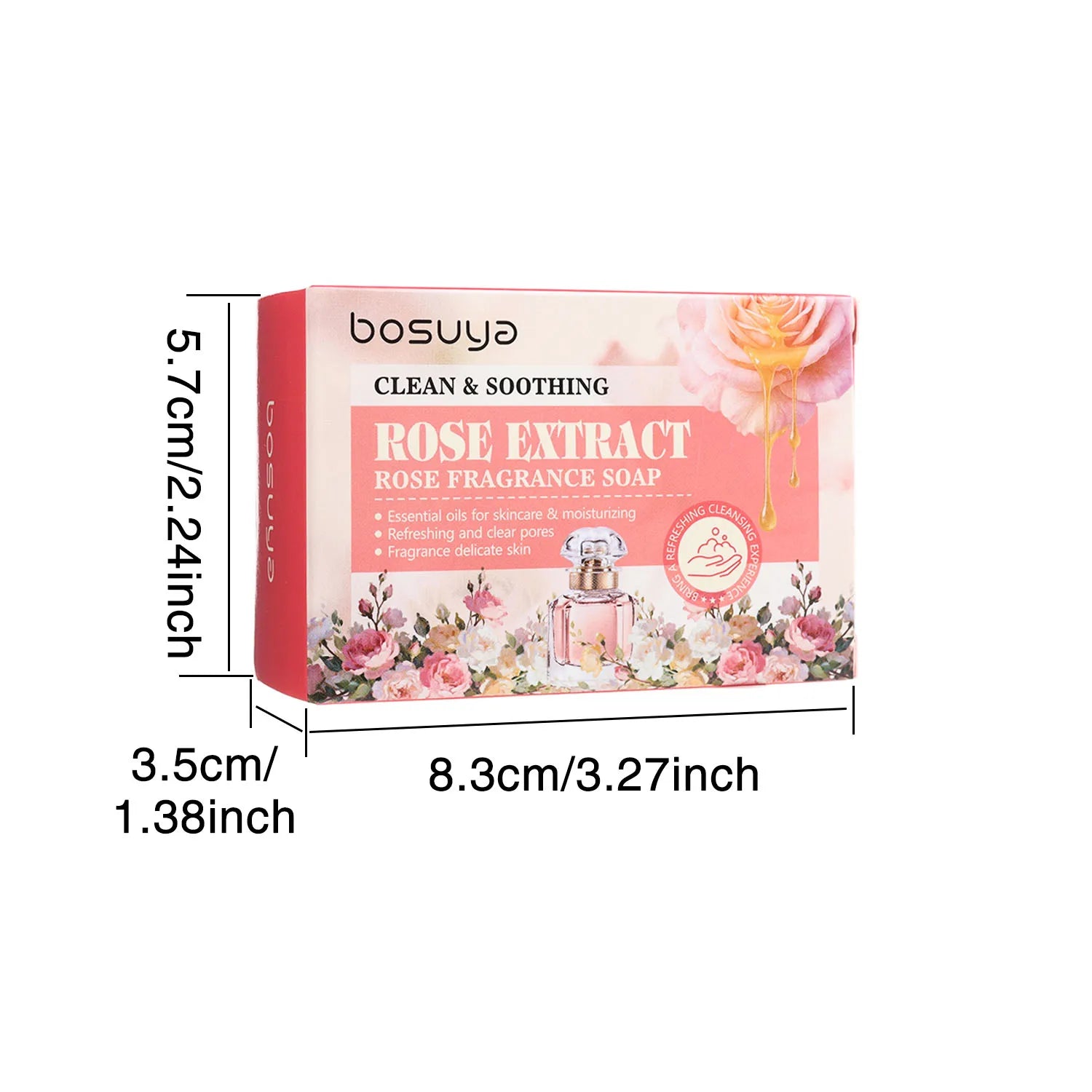 Rose Scented Handmade Soap Pleasant Fragrance Refreshing Non Greasy Qme