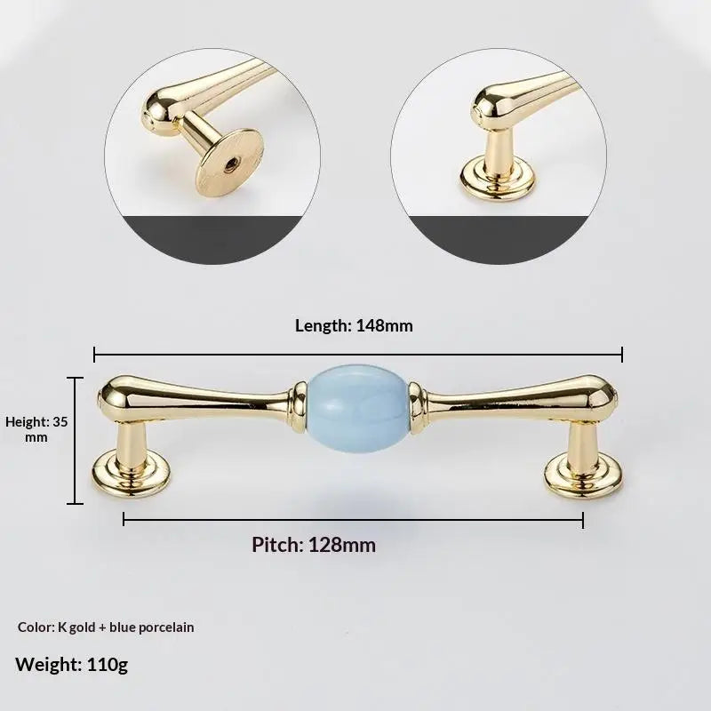 Modern Colored Ceramic Furniture Handle Golden Wardrobe Cabinet Handles Closet Door Knob Dressing Table And Drawer Pull Hardware Qme A22