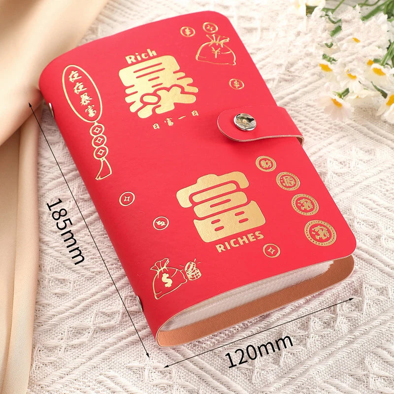 Banknote Storage Book Made Of PU Material, Can Hold 100 Banknotes, With Banknote Photos, Stamps, Bank Card Storage Book Qme R