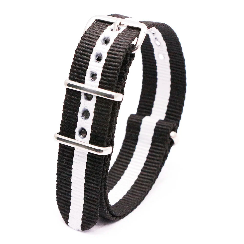 F Nylon Watch Band Straps Replacement Stainless Steel Buckle Men