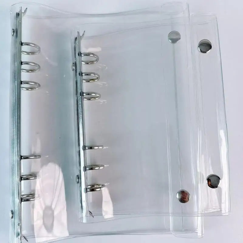 Clear PVC Ring Binder Waterproof Snap Closure Transparent File School Qme