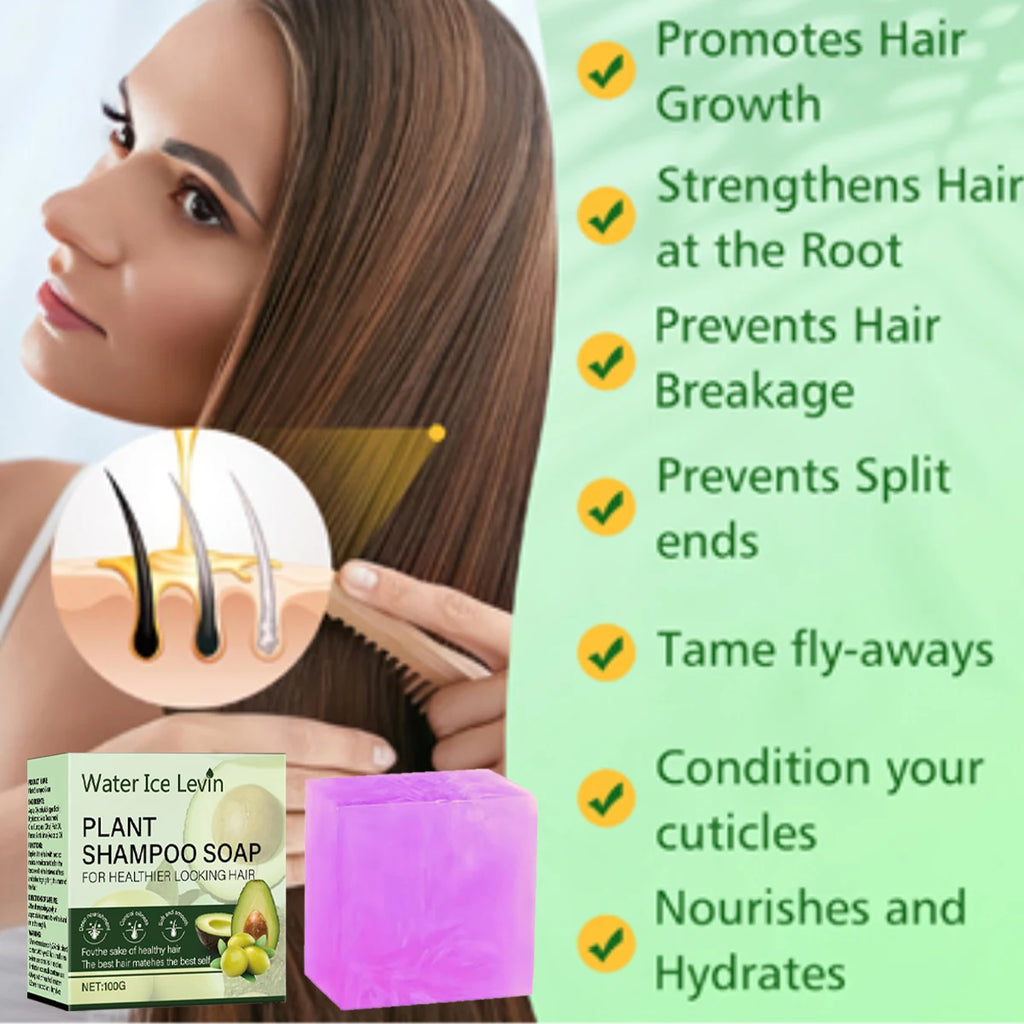 Plant Shampoo Soap for Healthier Looking Hair with Collagen - Moisturizing Formula with Olive Fruit Oil for Hair Clean Qme