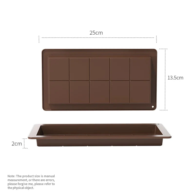 Chocolate Bar Mold Non-stick Molds Food Grade Silicone Deep Choccy Qme Grey