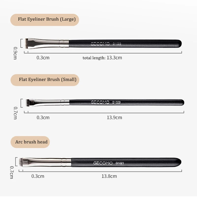 Flat Eyeliner Brush Nylon Hair Blade Fine Eyeliner Eyebrow Line Brush Black Thin Eye Liner Brow Contour Cosmetic Makeup Tools Qme