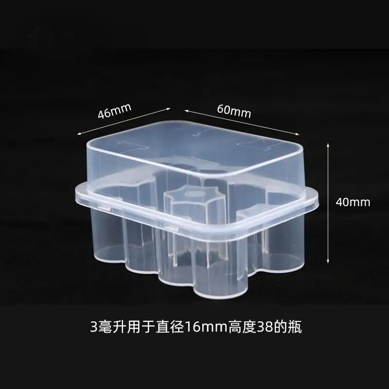 10-Slot Vial Storage Case Stackable Plastic Clear Microtube Box Qme A1