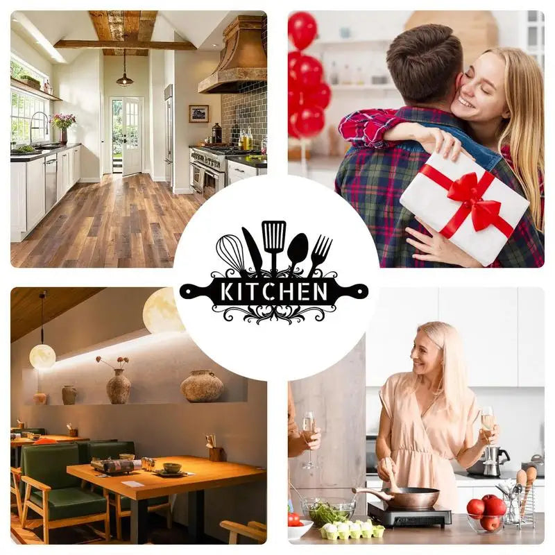 Kitchen Signs Wall Decor Rustic Black Country Farmhouse Decoration Qme