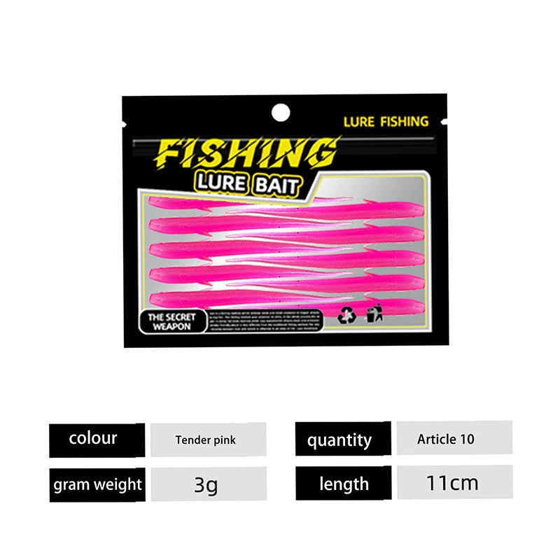 Bionic Small Fish Silicone Soft Fishing Lure Artificial Loach Bait Qme Pink
