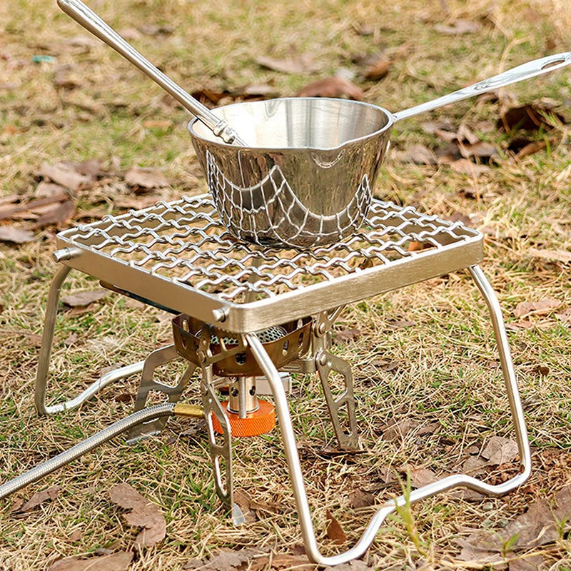 Outdoor Stainless Steel Camping Grill Portable Foldable Mini Rack Qme Default Title