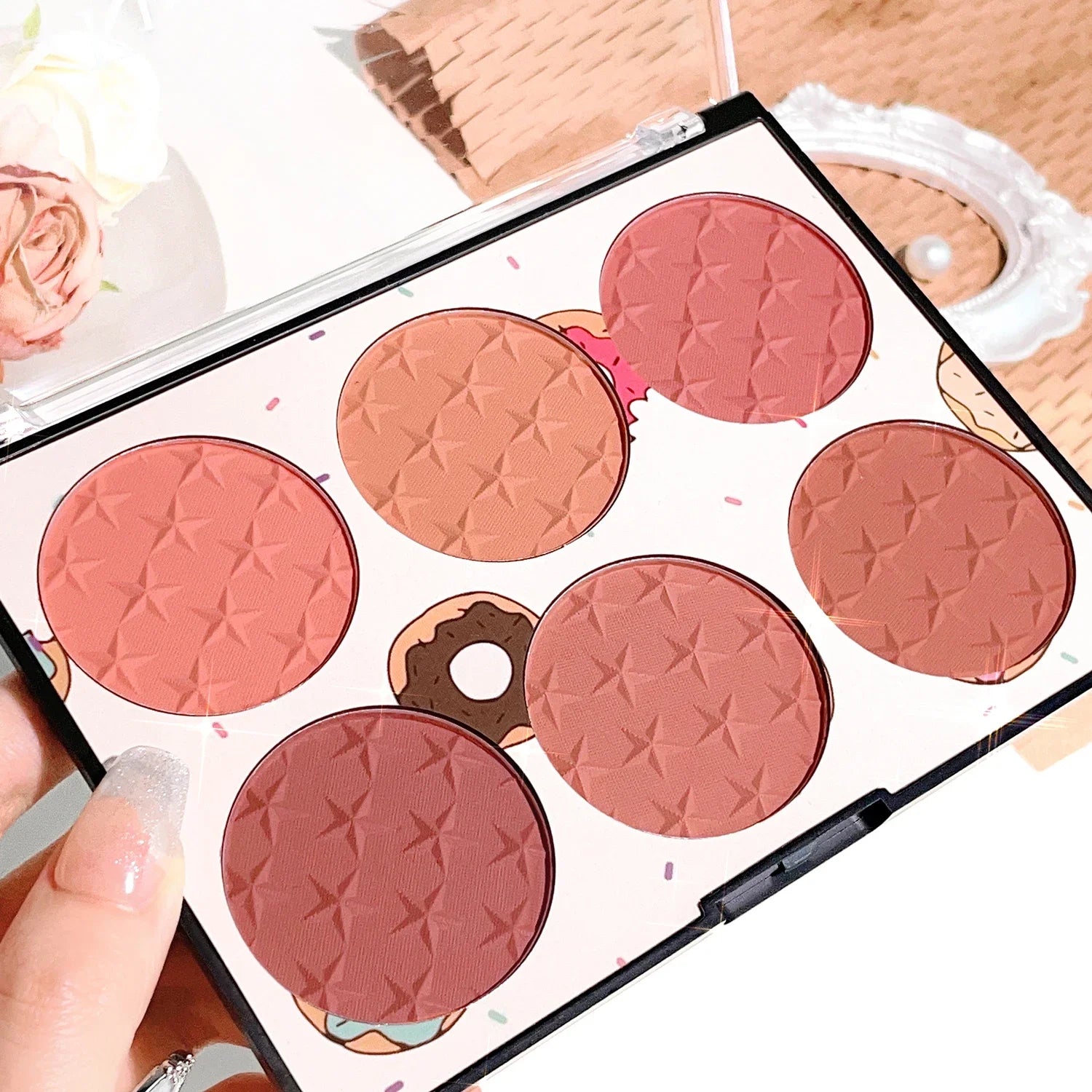 Natural Makeup 6-color Blush Palette Sweet Charm Light Shades Qme Six-color
